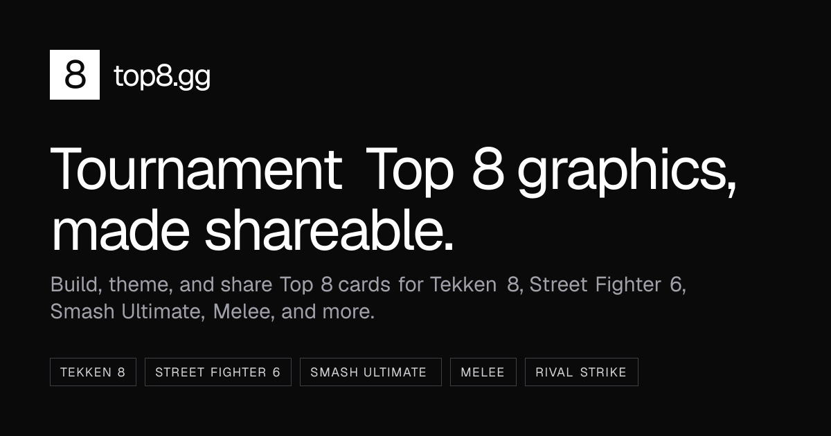 top8.gg — Tournament Top 8 Graphic Generator